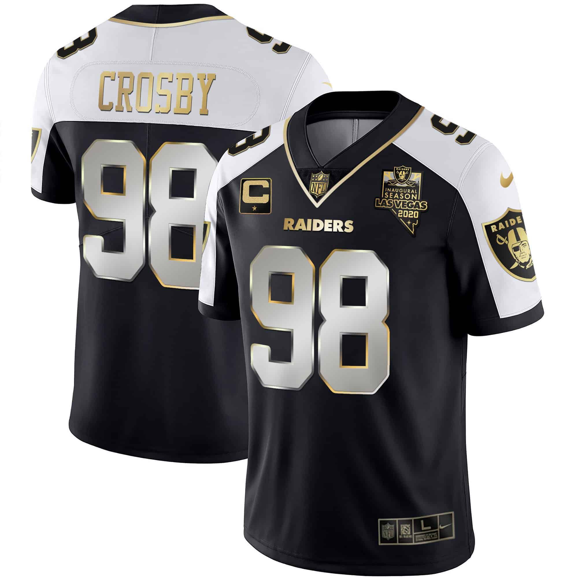 Men Oakland Raiders #98 Crosby 2024 Nike Vapor Black Gold & Black Inverted Limited NFL Jersey style 1->indianapolis colts->NFL Jersey